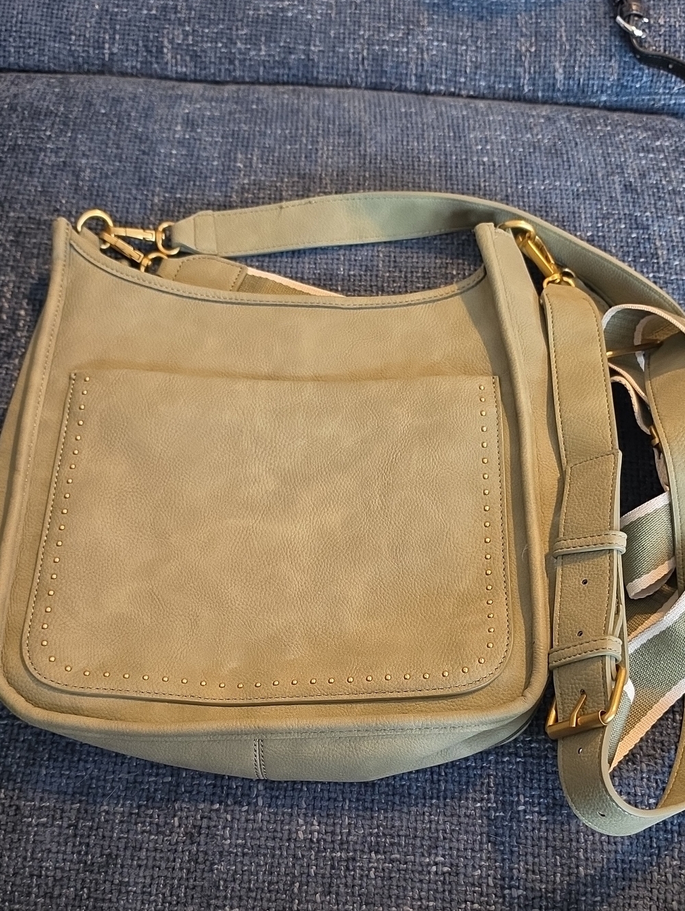 Style & Co. Olive Green Pebbled Shoulder Bag with Gold Hardware